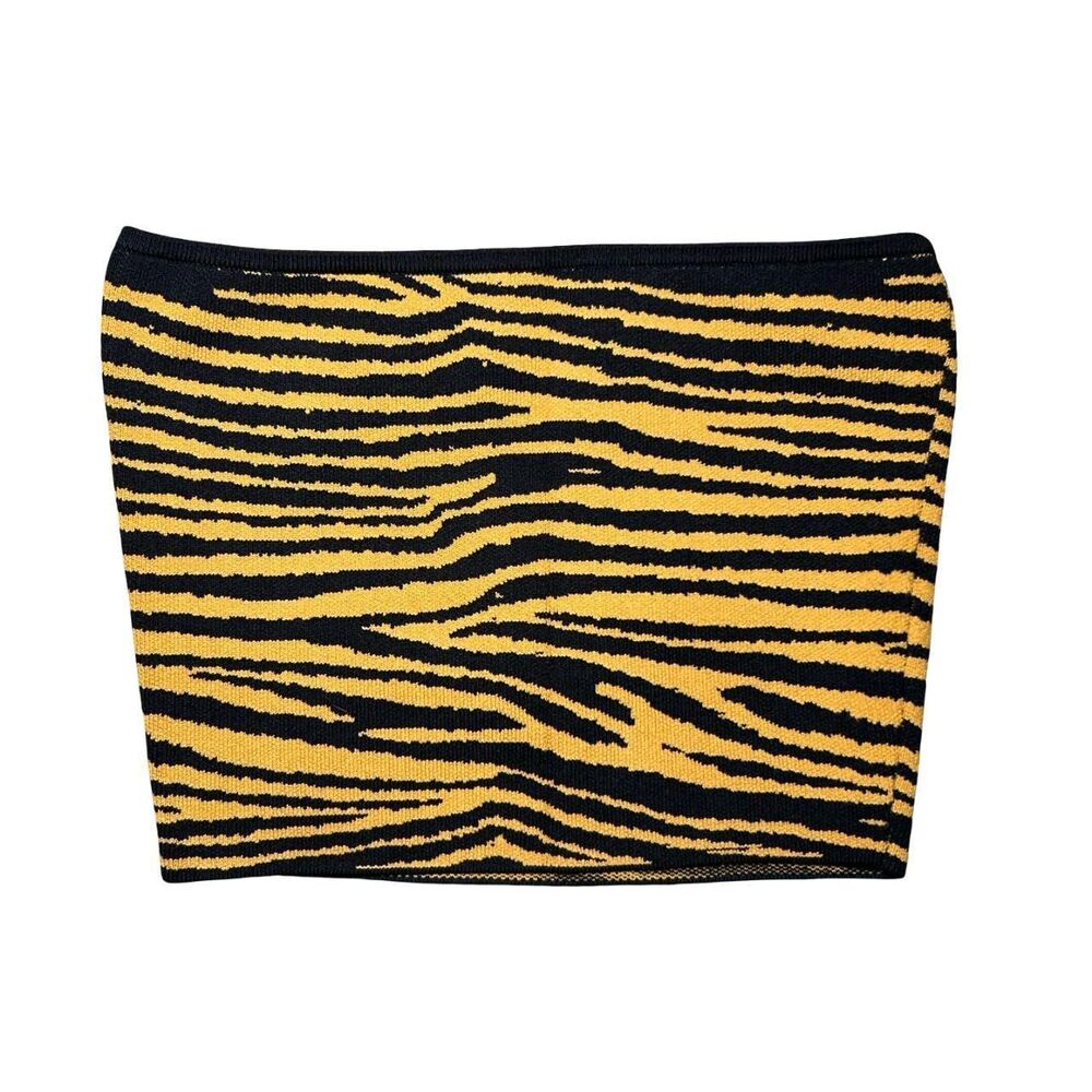 Aritzia Women's Black and Yellow Crop-top